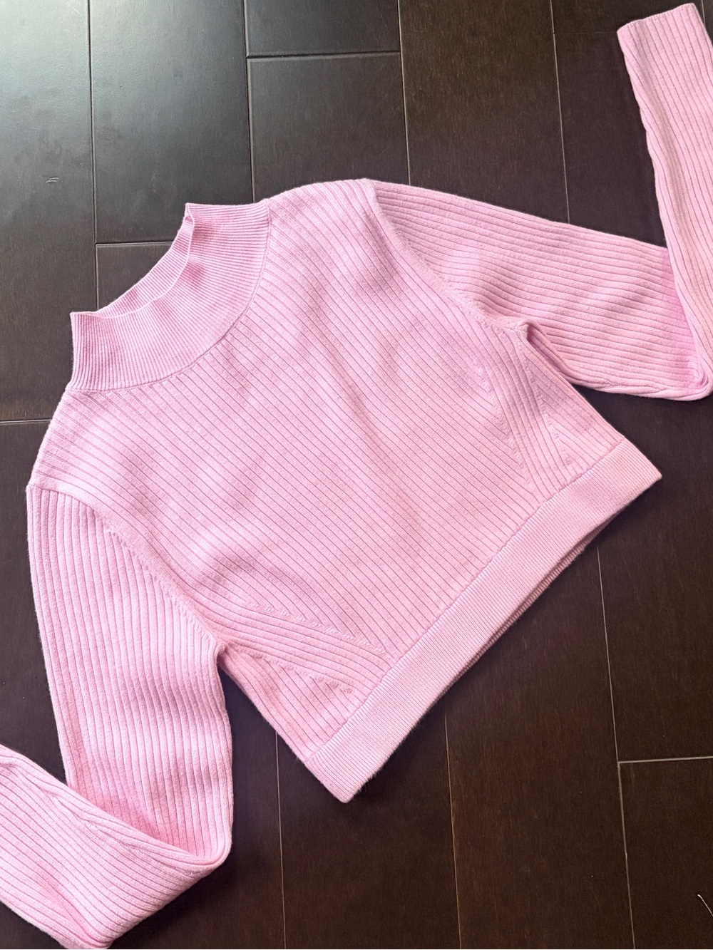 wild fable Pink Ribbed Cowl-Neck Sweater
